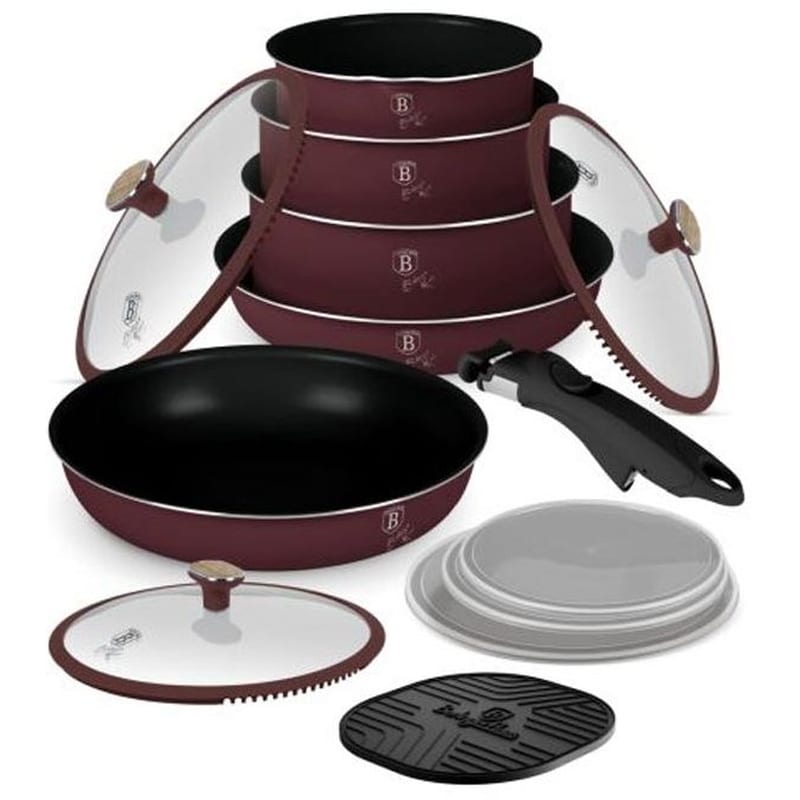 Σετ Μαγειρικά Σκεύη BERLINGER BH-8418 13 τμχ Μπορντό