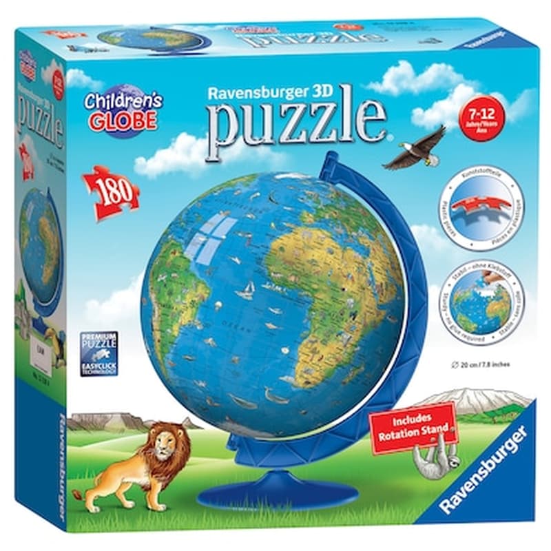 Ravensburger Childrens World Globe 180 Piece 3d Jigsaw Puzzle