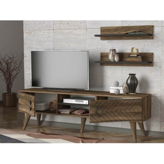 Έπιπλο Τηλεόρασης 24Mall Legate από Μοριοσανίδα 150x29.5x45.5 cm - Καφέ image 3