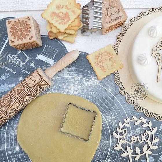 Πλάστης Ζαχαροπλαστικής Scrap Cooking Ξύλινος 39x4.5x4.5 cm - Καφέ image 1