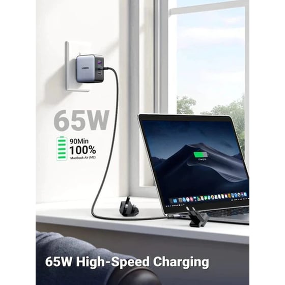 Φορτιστής Πρίζας Ugreen Travel 1x USB-Α, 2x USB-C 65W - Grey image 5