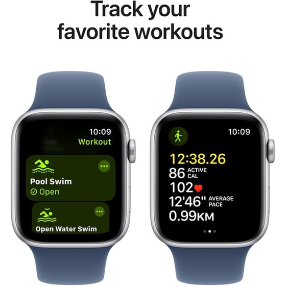 Apple Watch SE GPS 40mm - Silver Aluminium Case with Denim Sport Band - S/M image 5