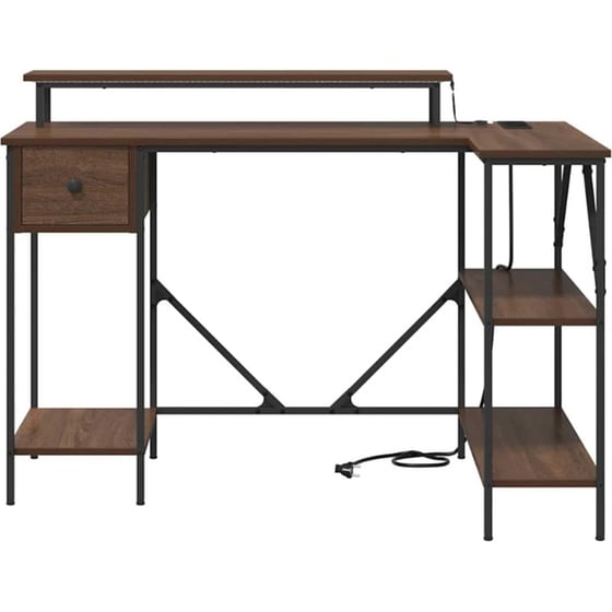 Γραφείο VidaXL από Επεξεργασμένο Ξύλο 120x79x86,5 cm - Καφέ Δρυς image 8