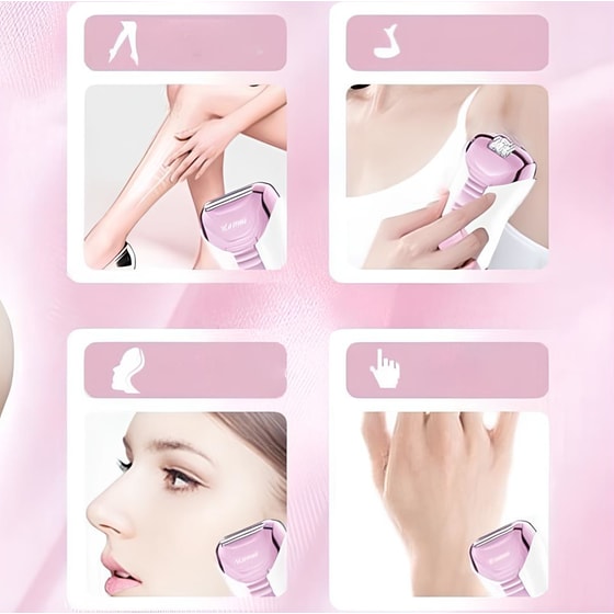 Σετ Αποτρίχωσης Epilator ΚΕΜΕΙ KM-372 Ροζ image 2