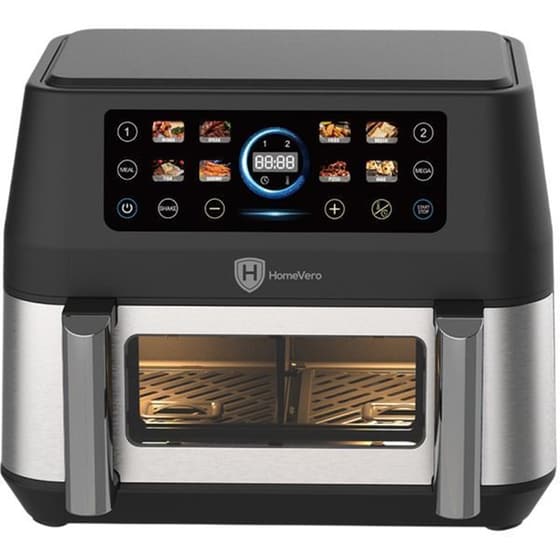 HOMEVERO HV-AF9CD με Αποσπώμενο Κάδο 2460 W 9 L Μαύρο/Ασημί Φριτέζα Αέρος image 0