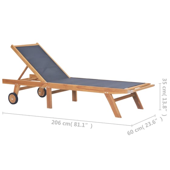 Σετ Ξαπλώστρες VidaXL από Μασίφ Teak 2Τμχ - Καφέ image 9