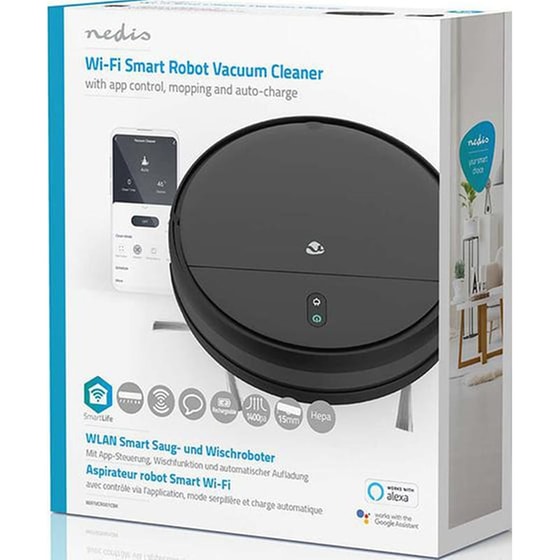 NEDIS WIFIVCR001CBK για Σκούπισμα και Σφουγγάρισμα Μαύρο Σκούπα Ρομπότ image 10
