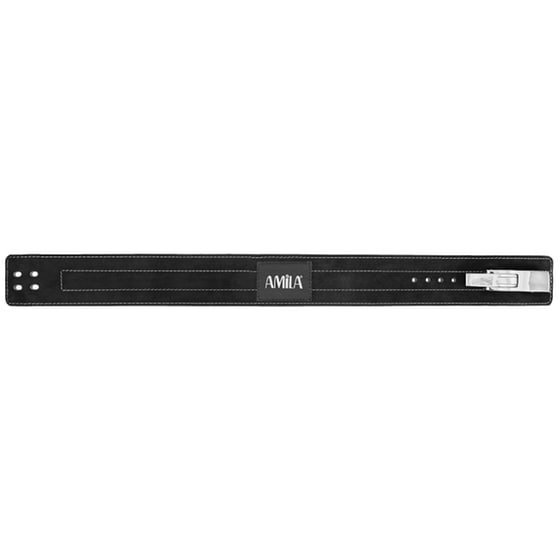 Ζώνη Άρσης Βαρών Amila 94915 Power Lifting Small Δερμάτινη - Μαύρο image 1