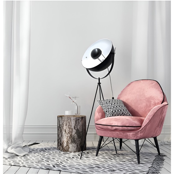 Φωτιστικό Δαπέδου Home Deco Factory Τρίποδο E27 Μεταλλικό  - Μαύρο image 2