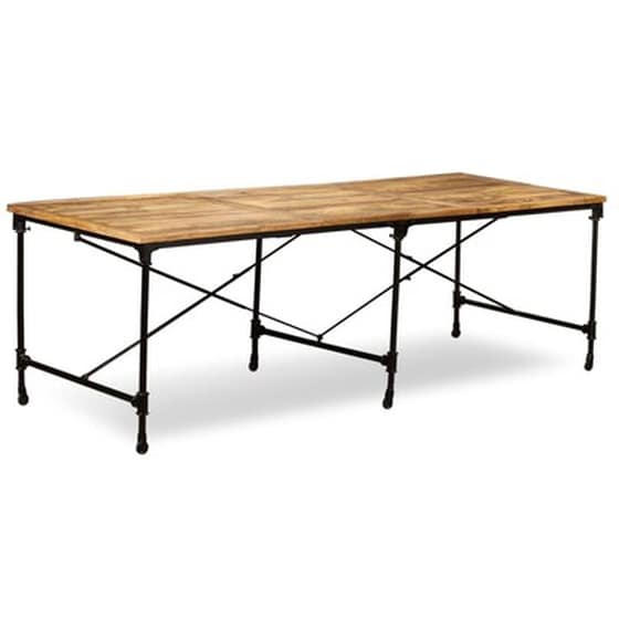 Τραπεζαρία Vidaxl από Μασίφ Ξύλο Μάνγκο 240x90x76 cm - Μαύρη/Καφέ image 5