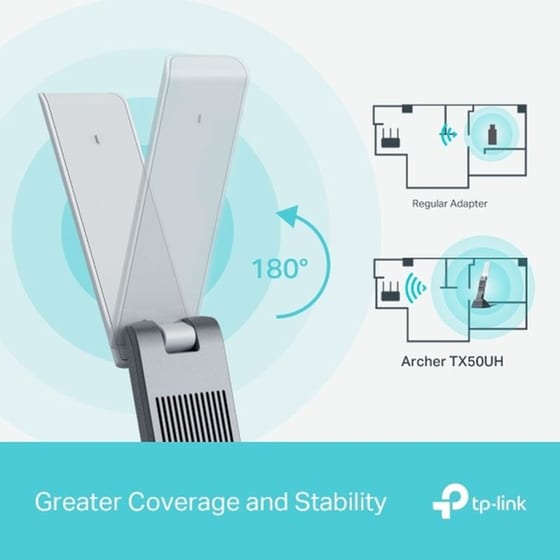 TP-Link TX50UΗ AΧ3000 Αντάπτορας Δικτύου Ασύρματη Σύνδεση 2402 Mbps WiFi 6 image 5