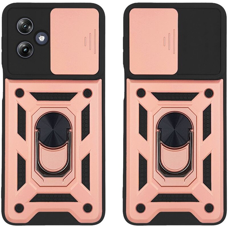SONIQUE Θήκη Motorola Moto G54 - Sonique Ring Armor Campro - Ροζ Χρυσό