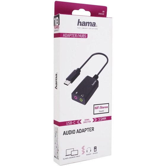 Αντάπτορας Hama USB-C Male σε 2x 3.5mm Jack Male - Μαύρο image 4