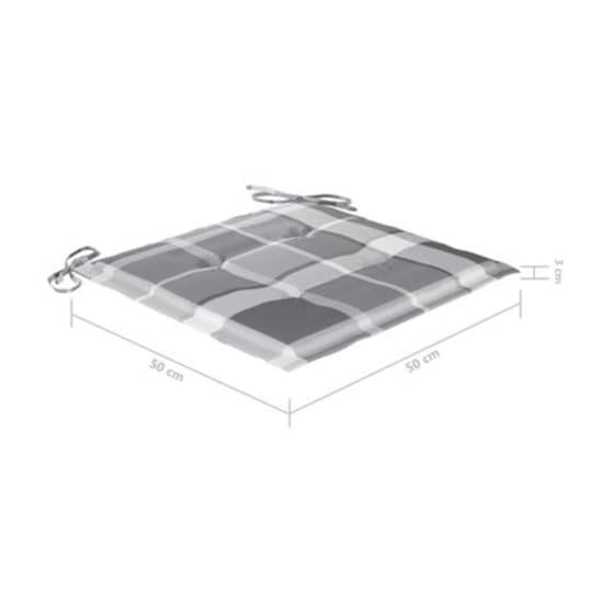 Σετ Καρέκλες κήπου VIidaXL Ξύλινες 4 τμχ- Γκρι/Γκρι καρό image 3