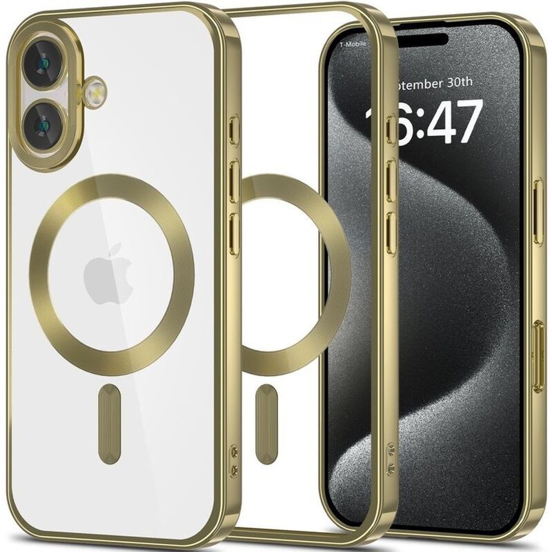TECH-PROTECT Θήκη Apple iPhone 16 - Tech-Protect MagFlex Διάφανη Σιλικόνης με MagSafe - Satin Gold