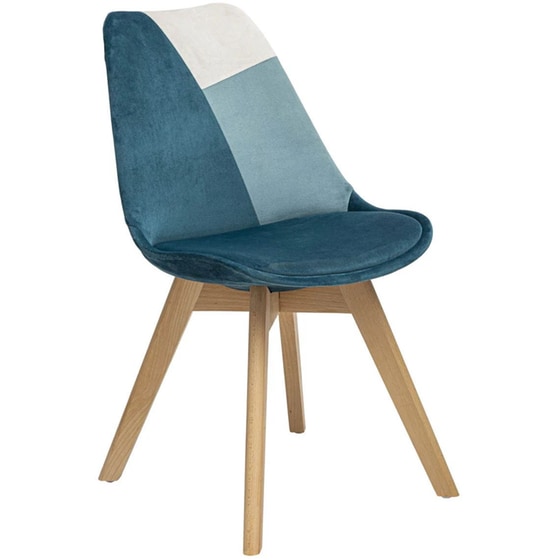 Καρέκλα Τραπεζαρίας Spitishop A-s Baya Patch Βελούδινη 179036b 48.5x55x81.5 cm - Μπλε image 0