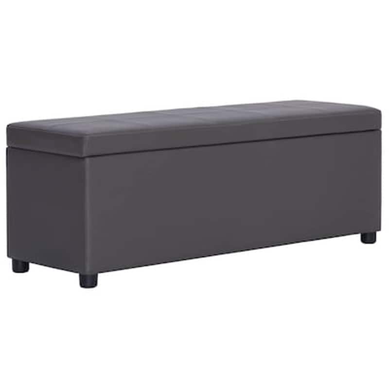 Σκαμπό Σαλονιού Vidaxl Με Αποθηκευτικό Χώρο Από Συνθετικό Δέρμα 116 cm - Γκρι