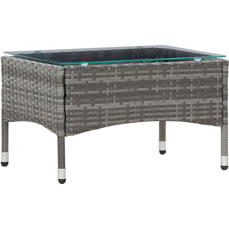 Τραπεζαρία Εξωτερικού Χώρου VidaXL από Ρατάν 60x40x36cm - Γκρι VIDAXL