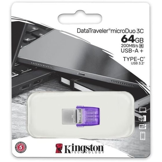 Kingston DataTraveler 64GB USB 3.2 Type-C - Μωβ image 1