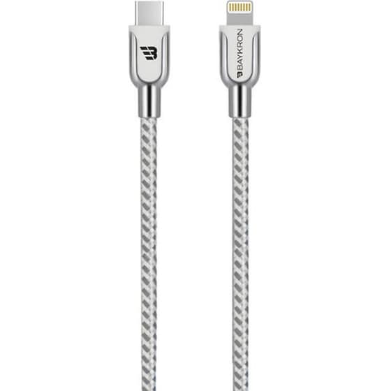 Καλώδιο Φόρτισης  Baykron BKR-BL-C2L-001-W Braided USB-C σε Lightning 1.2m - Black image 1