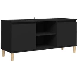 Έπιπλο Τηλεόρασης VidaXL από Μασίφ Ξύλο 103.5x35x50cm - Μαύρο