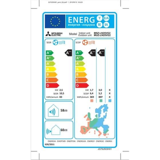 MITSUBISHI Electric MSZ/MUZ-LN25R Κλιματιστικό Inverter 9.000 BTU A+++/A+++ με Ιονιστή & WiFi image 5