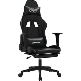 Καρέκλα Gaming VIDAXL 345465 με Υποπόδιο από Τεχνητό Δέρμα - Μαύρη