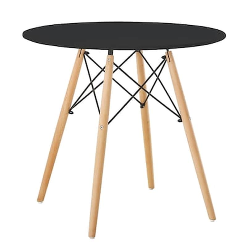 Τραπέζι Raptor Μαύρο Mdf/ξύλο Φ80x74cm