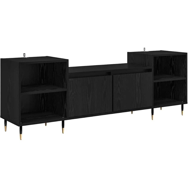 Έπιπλο Τηλεόρασης VidaXL 160 x 35 x 55 cm - Μαύρη Οξιά