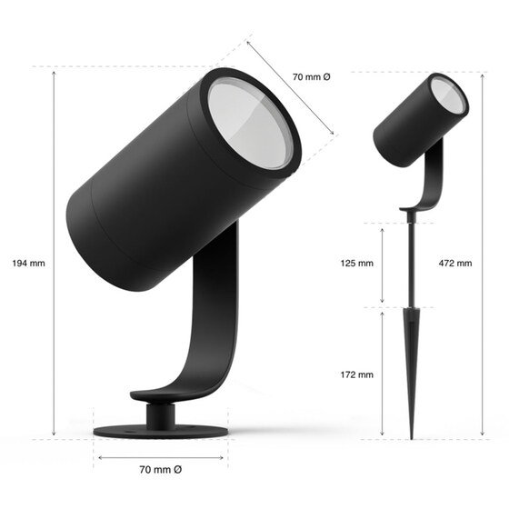 Έξυπνο φωτιστικό σποτ εξωτερικού χώρου Philips Hue Lily 8W image 4