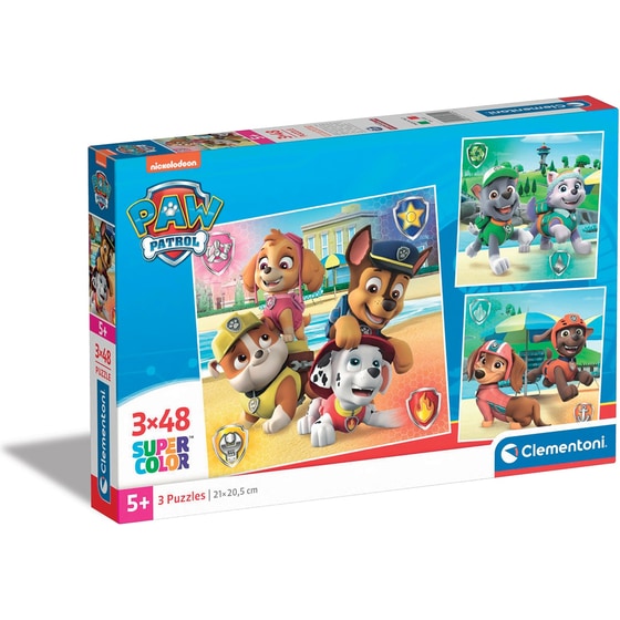 Παιδικό Σετ Παζλ Clementoni Super Color Nickelodeon Paw Patrol (3x48 Κομμάτια) image 0