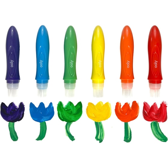 Παιδικά Πινέλα Zωγραφικής με Χρώμα Ooly Easy Squeezy (6 Τεμάχια) image 2
