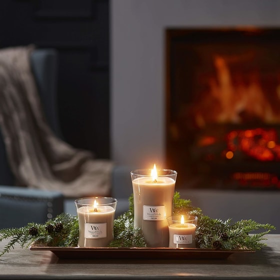 Κερί Woodwick Fireside 10.2x10.2cm - Γκρι image 1