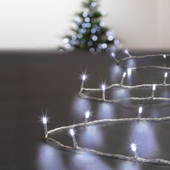 Χριστουγεννιάτικα Λαμπάκια SpitiShop 100 LED 10m με 8 Προγράμματα - Λευκό Ψυχρό image 0