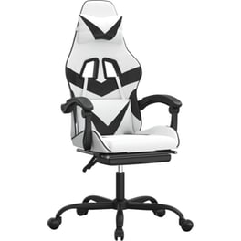 Καρέκλα Gaming VIDAXL 3143864 με Υποπόδιο από Τεχνητό Δέρμα - Μαύρο
