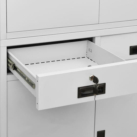 Ντουλάπα Γραφείου VidaXL από Ατσάλι 90x40x180 cm - Ανοιχτό Γκρι image 7