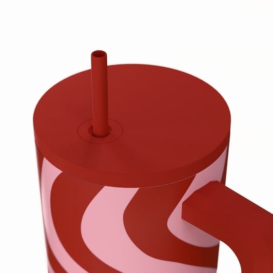 Ποτήρι Θερμός Estia Straw Tumbler XL Save The Aegean Coral Waves με Καλαμάκι και Λαβή 900 ml image 2