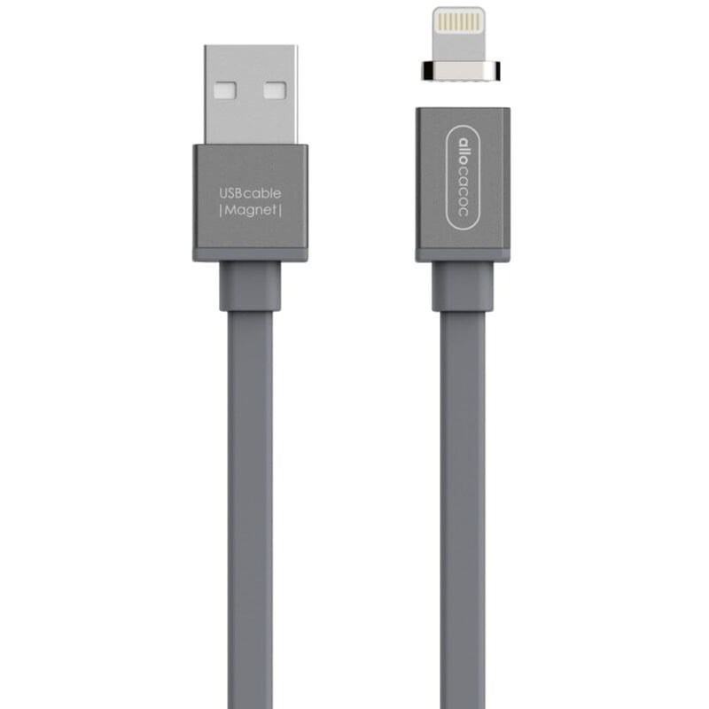 ALLOCACOC Allocacoc Usbcable |magnet| (lightning) Μαγνητικό Καλώδιο Φόρτισης Και Μεταφοράς Δεδομένων (1,5 Μέτρο - Γκρι)