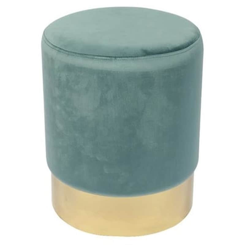 WOODWELL Σκαμπό Σαλονιού Woodwell Από Ύφασμα Velure - Χρυσό Βεραμάν