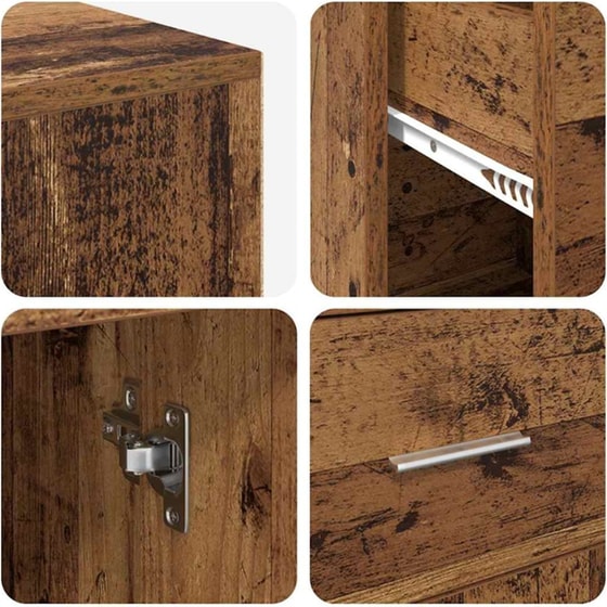 Γωνιακό Γραφείο VidaXL με Συρτάρι και Ράφι 102x88x75 cm - Παλιό Ξύλο image 7