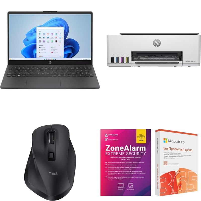 HP HP 15-fc0071nv 15.6 FHD IPS (Ryzen 7-5825U/16 GB/1TB SSD/Radeon Graphics/Windows 11 Home) + HP Smart Tank 580 + Trust Fyda + Microsoft Office 365 Personal + Check Point Antivirus