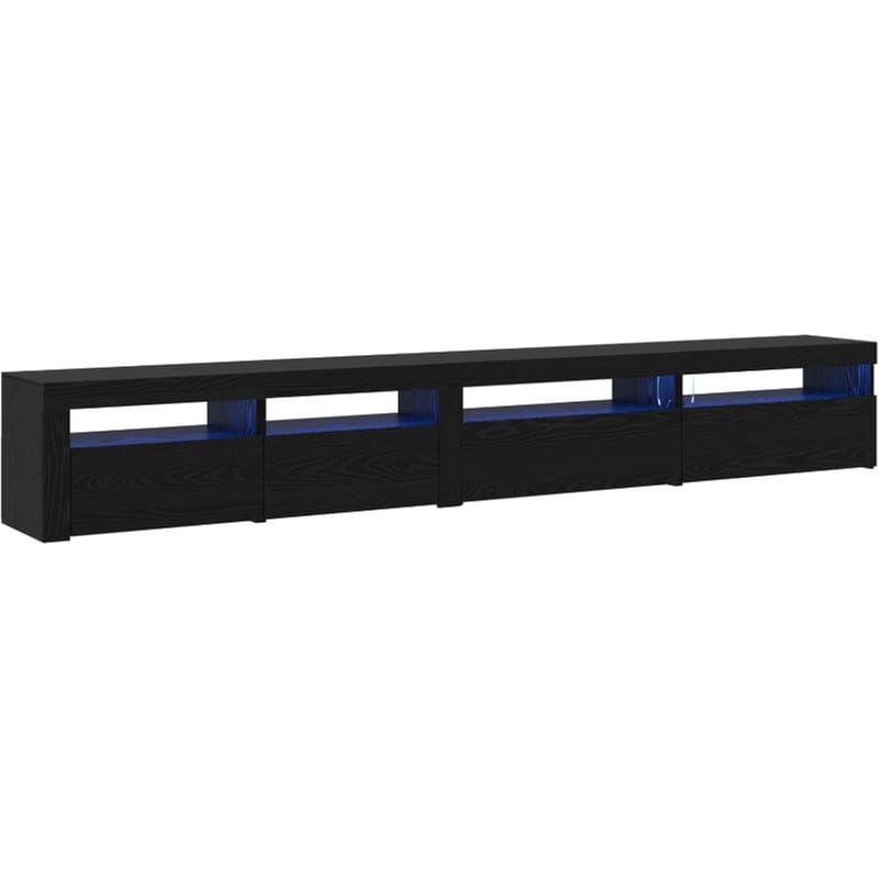 Έπιπλο Τηλεόρασης VidaXL με LED 3 τμχ 270 x 35 x 40 cm - Μαύρη Οξιά