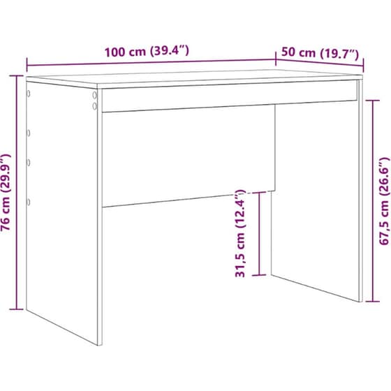 Γραφείο VidaXL 100x50x76 cm - Artisan Δρυς image 6