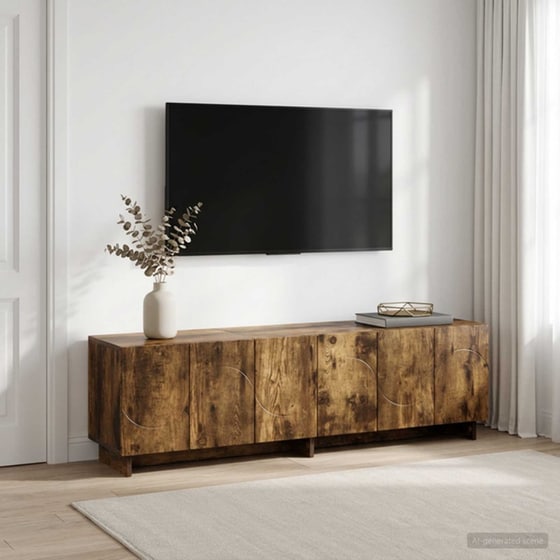 Βάση Τηλεόρασης VidaXL 140x34.5x40 cm - Καπνισμένο Ξύλο Δρυός image 2