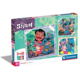 Παιδικό Παζλ Clementoni Super Color Disney Stitch (3x48 Κομμάτια)