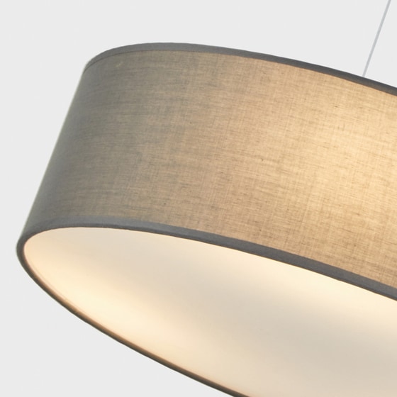 Φωτιστικό Οροφής Homelighting Cozy E27 Υφασμάτινο 70x15cm - Γκρι image 3