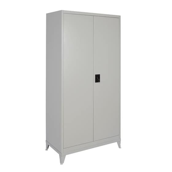 Δίφυλλη Μεταλλική Ντουλάπα STEELEN με 2 ράφια 90x54x191 cm - Γκρι image 3