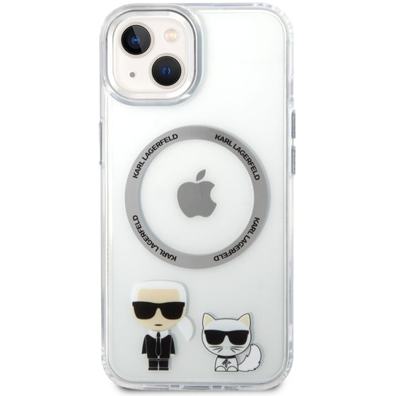 Θήκη Apple iPhone 14 Plus - Karl Lagerfeld MagSafe Ringstand Case IML Ring Karl+Choupette - Clear image 0
