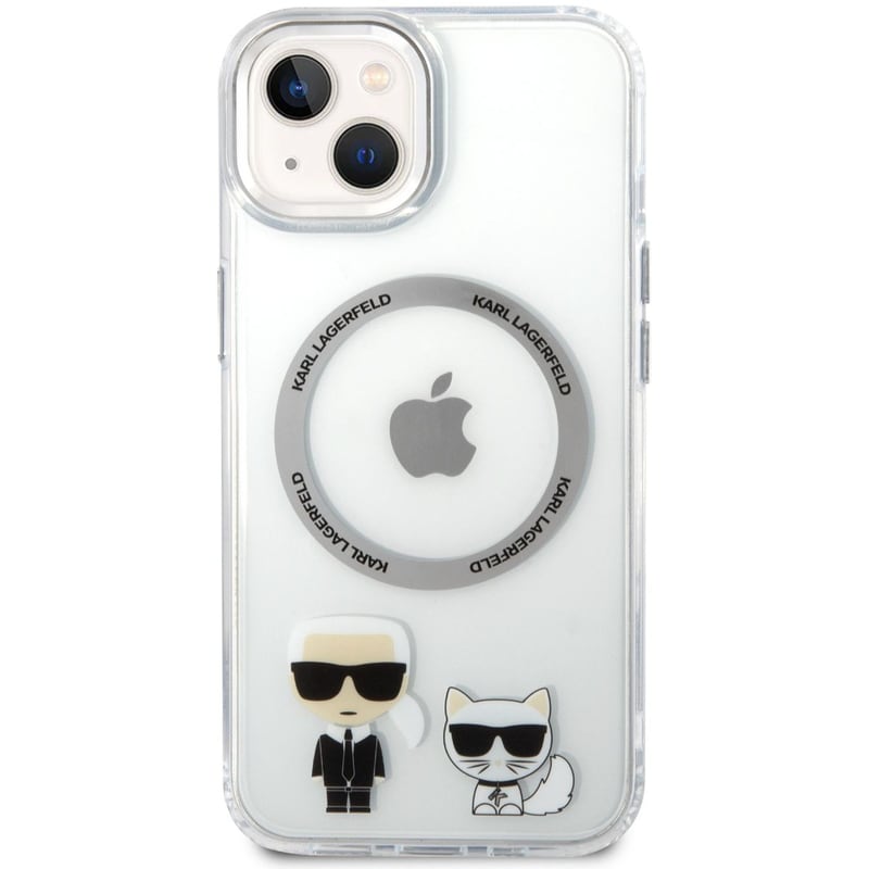 KARL LAGERFELD Θήκη Apple iPhone 14 Plus - Karl Lagerfeld MagSafe Ringstand Case IML Ring Karl+Choupette - Clear