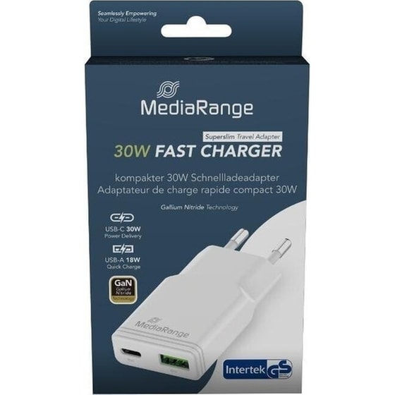 Φορτιστής Πρίζας Mediarange MRMA125 30W - White image 1